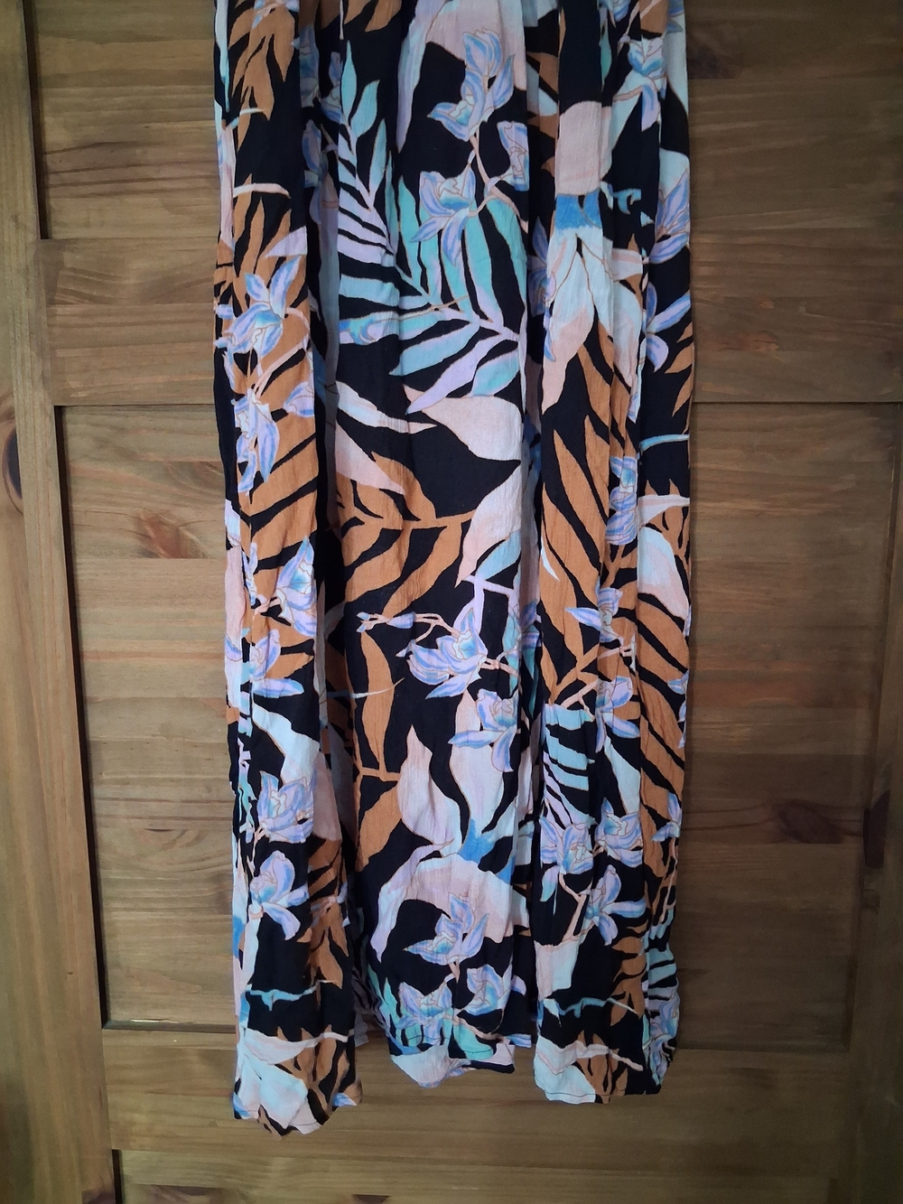 Billabong Black Floral Maxi Dress with Peach and Mint Accents - Picture 7 of 10